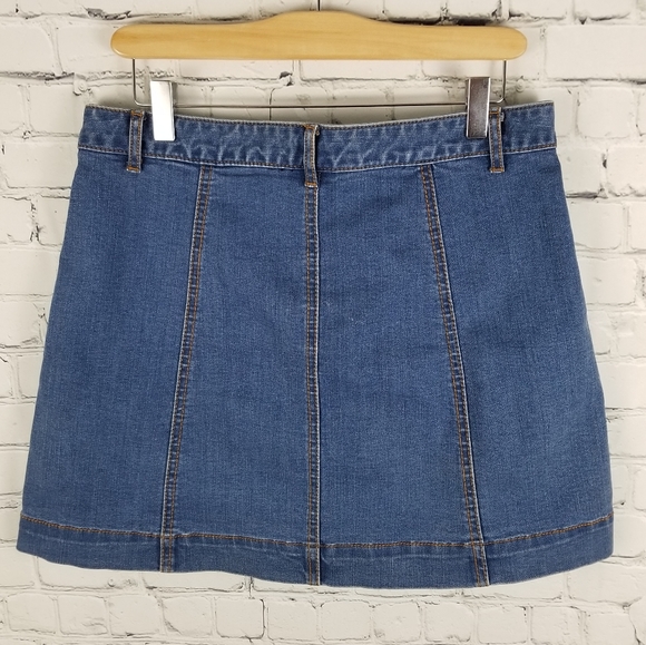 AMERICAN RAG | button up stretch jean denim skirt - Picture 3 of 6